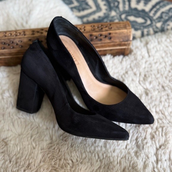 Schutz Moranita pumps black suede block heel 7.5 - Picture 1 of 12